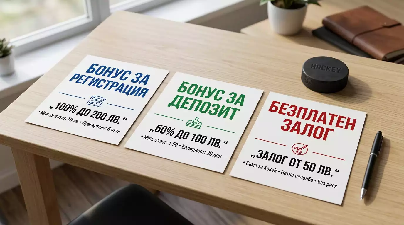 Различни видове бонуси за хокейни залози с отделни условия